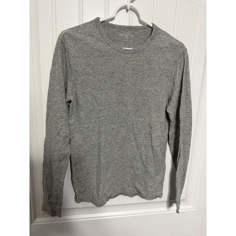 J.Crew Mercantile T-Shirt Mens Small Heather Gray Long Sleeve Basic EUC